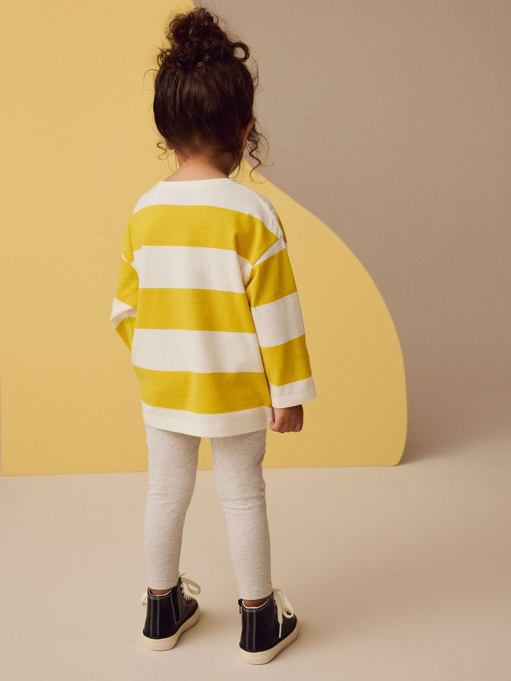 Лонгслив для девочки Next E44-974, Белый, Желтый