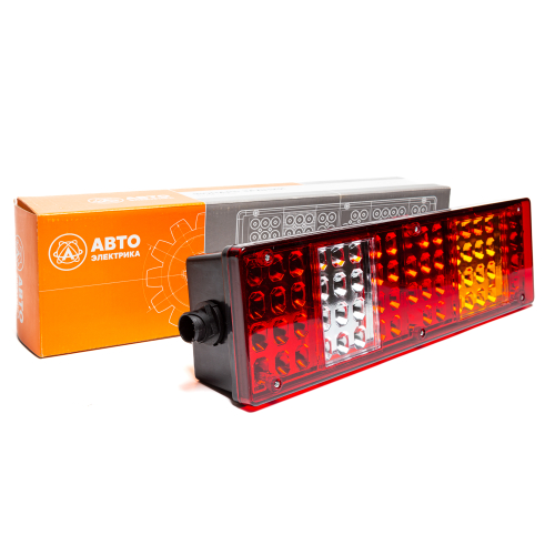 Фонарь задний, КамАЗ, МАЗ, УРАЛ, правый, светодиодный, с боковым габаритом, со светоотражателем, байонетный разъем с боку, 24 В