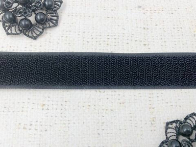 Велкро/липучка пластик, петли, ш. 2 см, чёрный