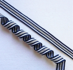 Лампасная лента (трикотажный, люрекс, 2,5 см). Т.синий/белый/серебро, ВО