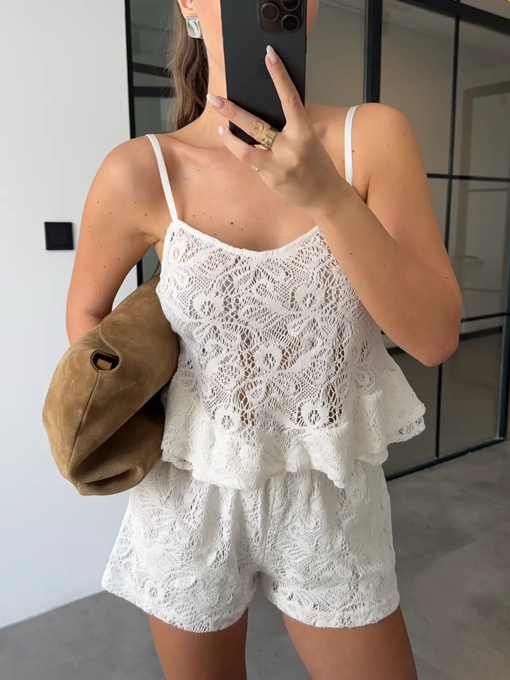 Костюм с топом и шортами из хлопка