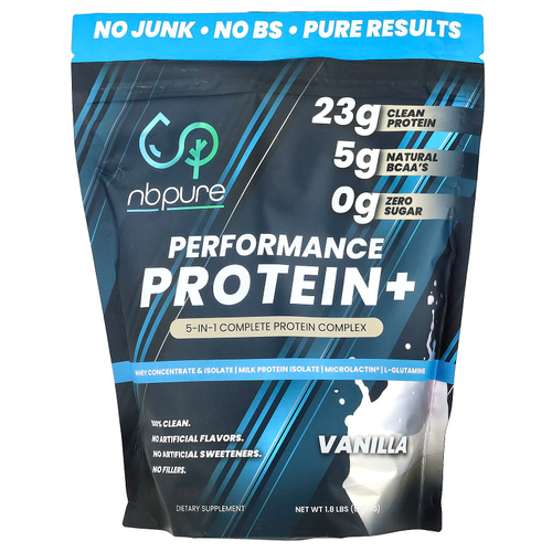 NB Pure, Performance Protein +, ваниль, 837,5 г (1,8 фунта)