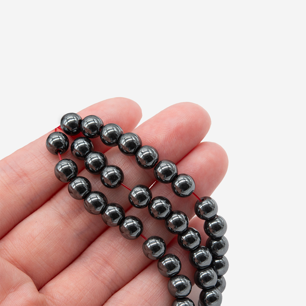 Гематин (гематит), оттенок "Gun metal", шар (разделитель) 6,1мм