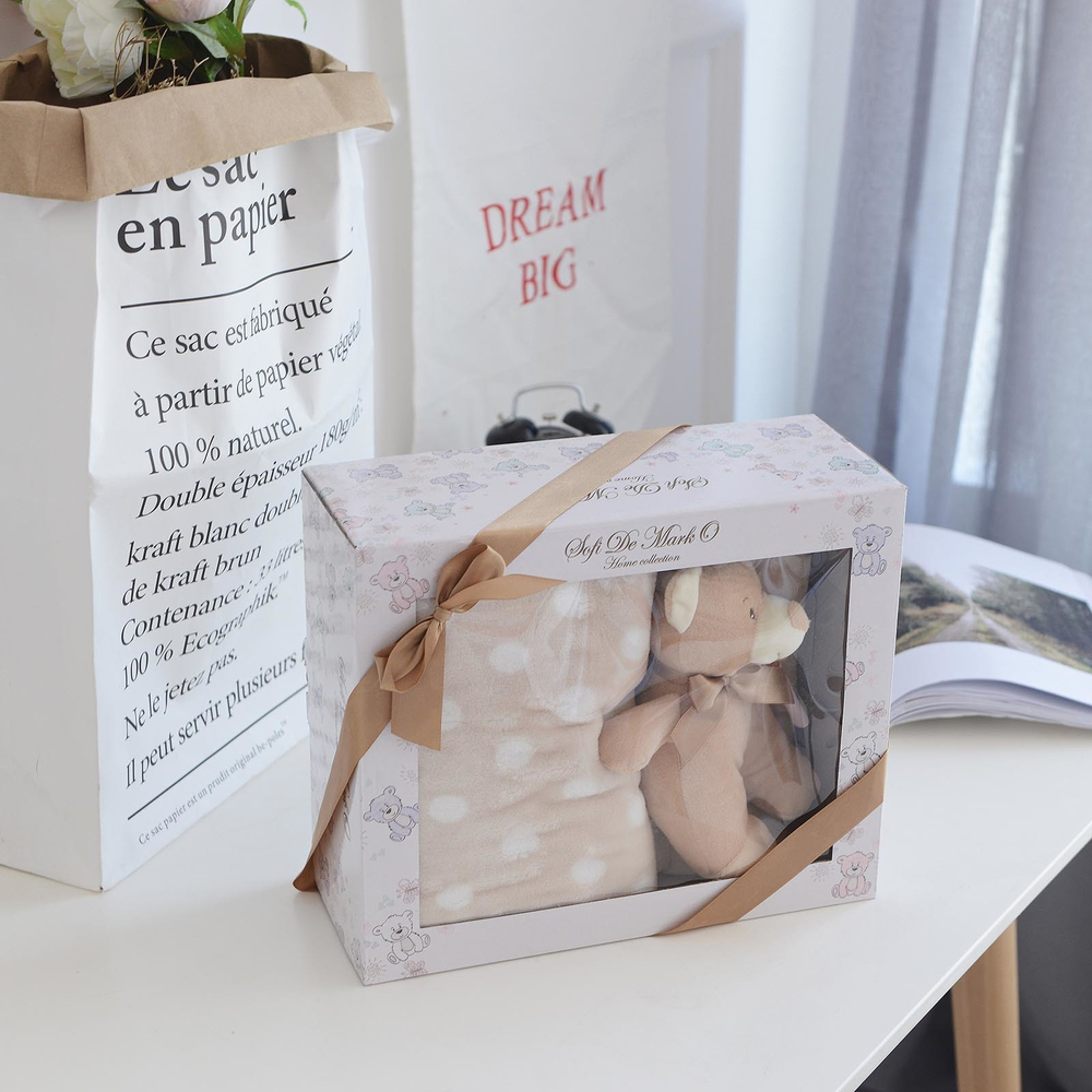 Плед 100х150 Sofi De MarkO Тедди бежевый