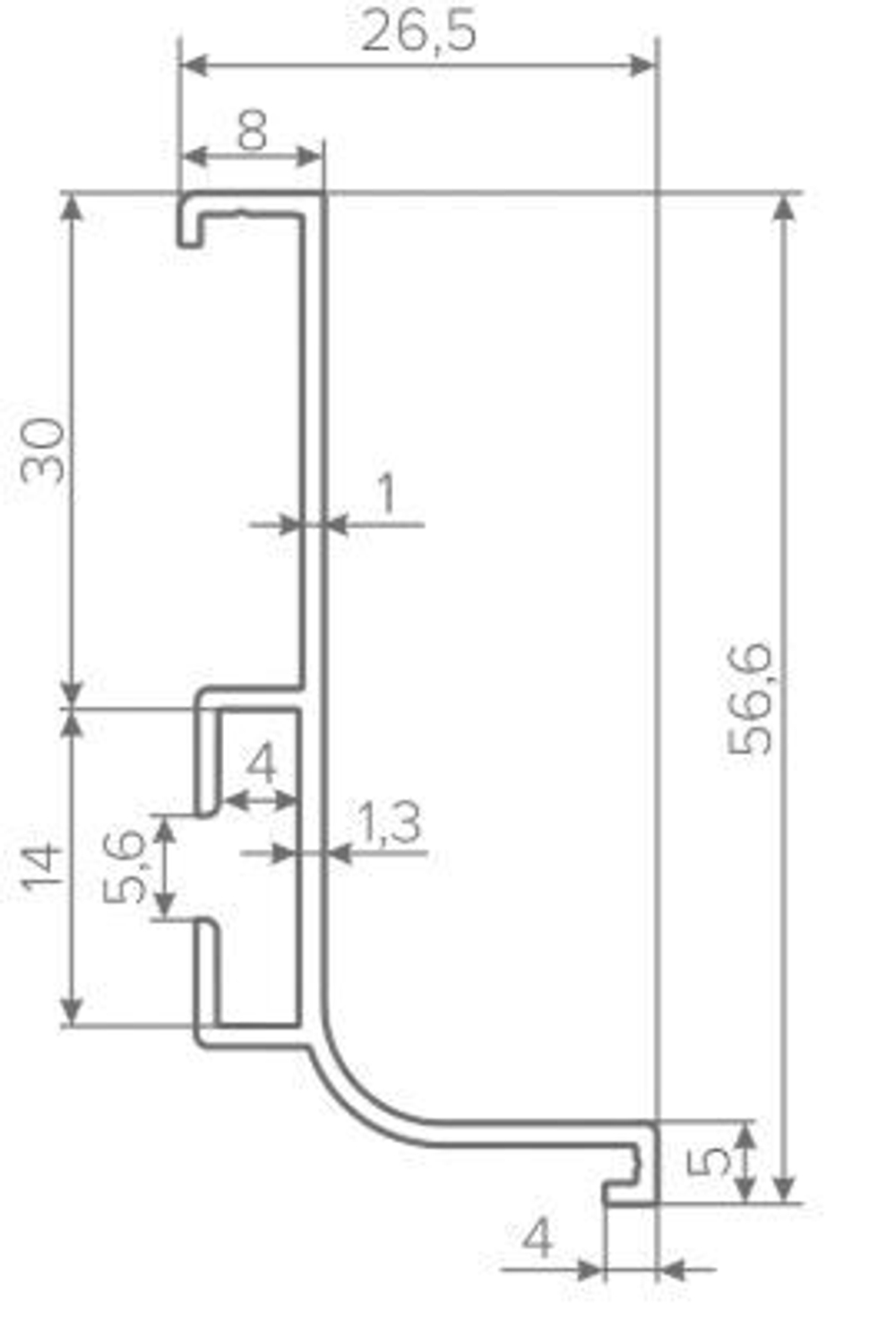Профиль Gola-X горизонтальный, L-формы, 5000мм, черный матовый, AQ