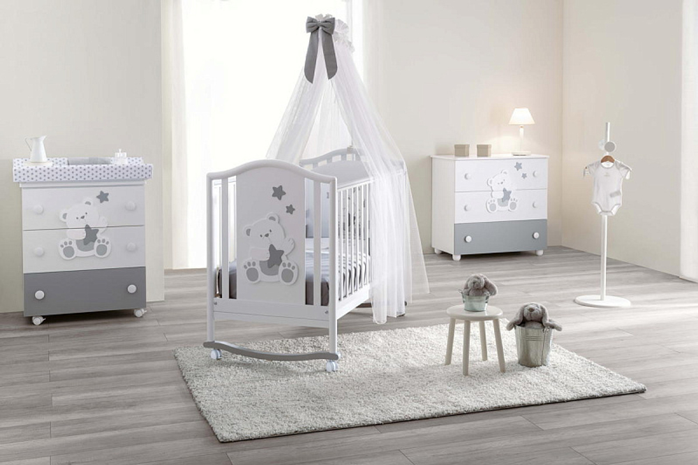 Детская кровать Pali Orsetti (Orsone) белый/серый