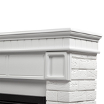 Каминокомплект: Очаг Electrolux EFP/P-2520LS N, портал Bricks 25 камень белый, белая эмаль