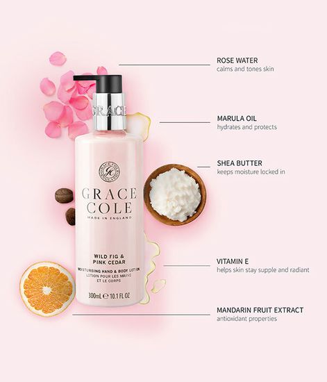 Дикий инжир и розовый кедр лосьон для тела и рук, Grace Cole