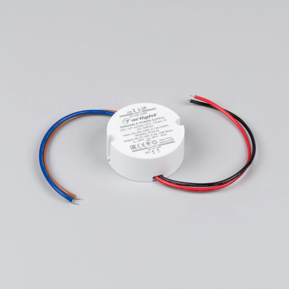 Блок питания ARJ-SP-40300-PFC-TRIAC-R (12W, 27-40V, 300mA) (Arlight, IP44 Пластик, 5 лет) 040962