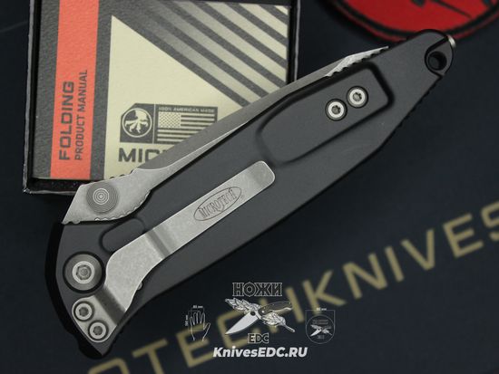 Нож Microtech Socom Elite 161A-10AP Tanto Edge Apocalyptic - черная алюминиевая рукоять, сталь M390