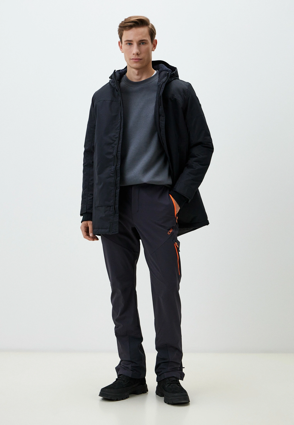 Куртка CMP MAN Parka Fix Hood, артикул 33K2207, цвет NERO (U901)