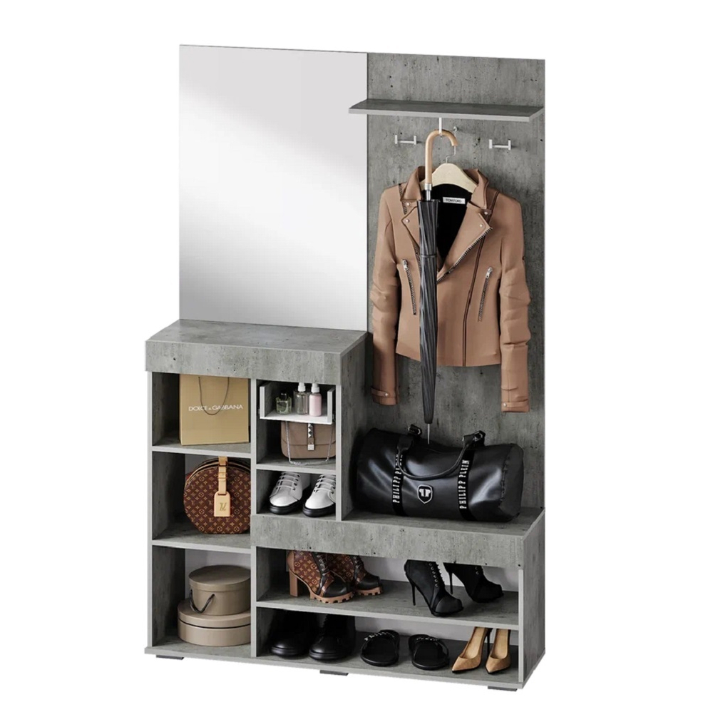 Прихожая Инстайл, бетон/белый