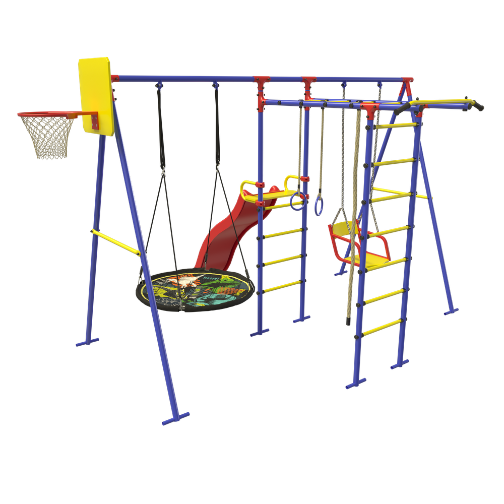Уличный комплекс с двумя качелями синий