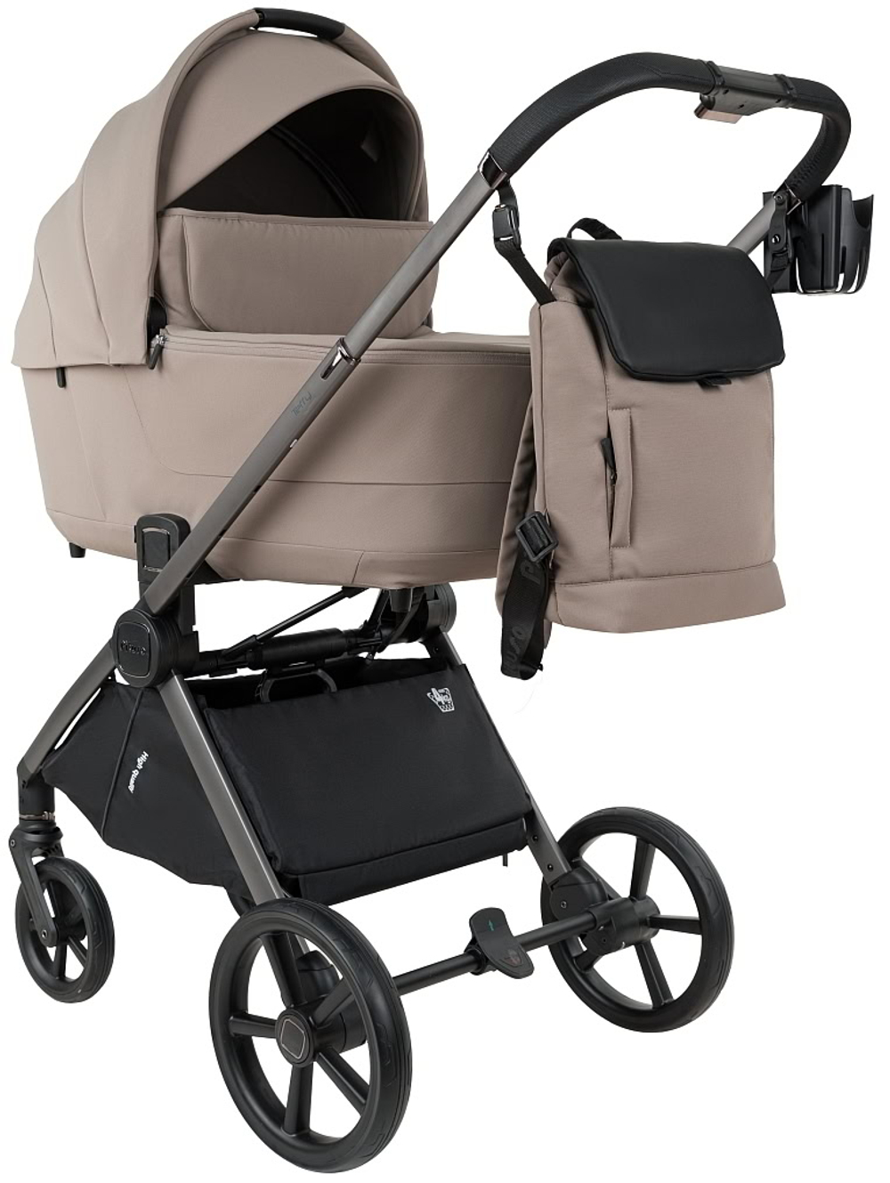Детская коляска Pituso Teffy 4 в 1 с автокреслом Baesa Black с базой Hazel/Graphite