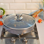 Сковорода 26см Premium blue со съемной ручкой и стеклянной крышкой