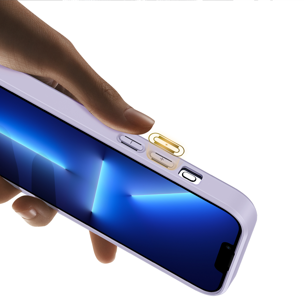 Чехол фиолетового цвета с MagSafe и подставкой-картхолдером от Dux Ducis для iPhone 13 Pro, серия Rafi II Mag Series