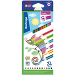 Карандаши 24 цв. 12шт "SuperSoft. 2 in 1" двухцветный грифель, европодвес (Berlingo)