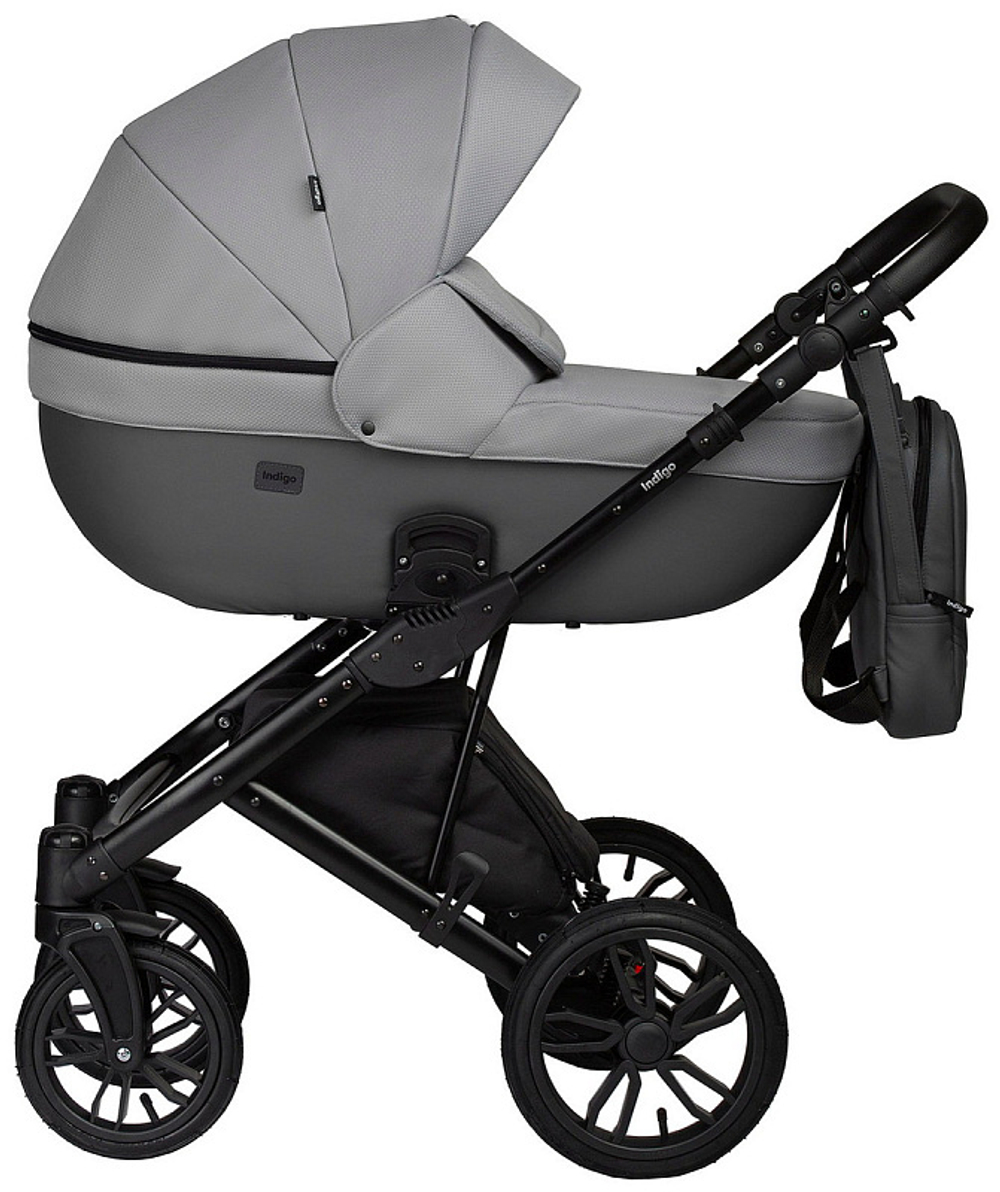 Детская коляска Indigo Mio S 3 в 1 04 т.серая кожа+св.серый