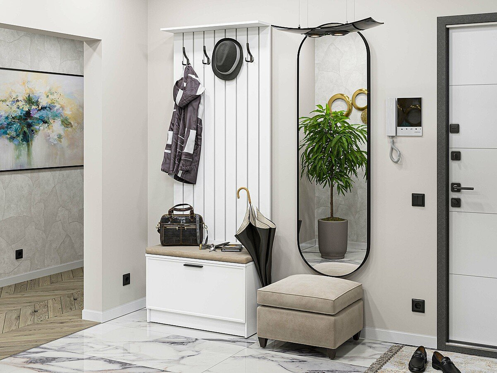 Прихожая Стиль-01 White Silk Белый