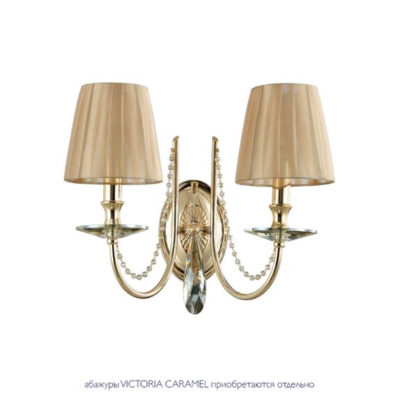 Бра Crystal Lux Victoria AP2 Gold/Amber