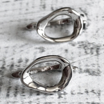 Ювелирные швензы с родиевым покрытием, 20*13 мм, цена за пару