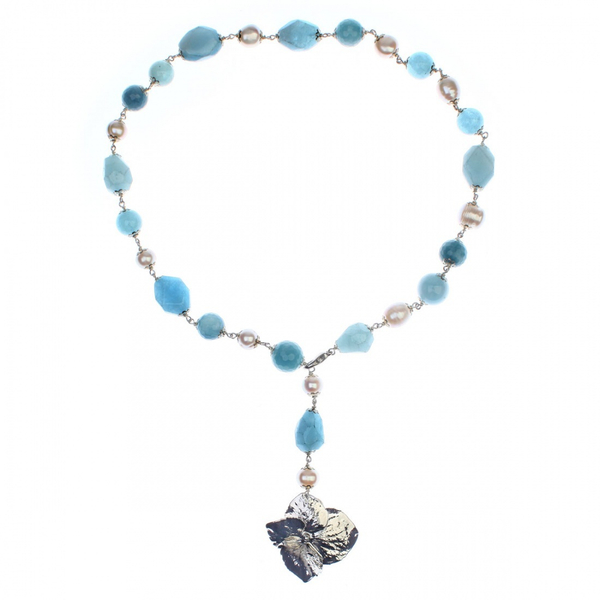 Колье цветокEster Bijoux Гортензия F393-S BW