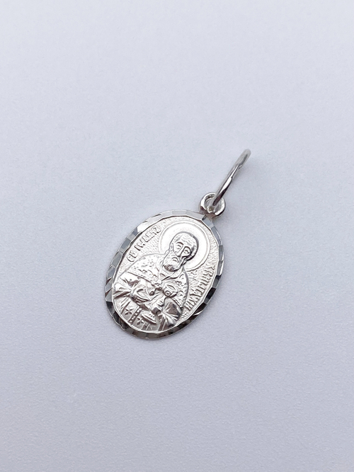 Образок из серебра/Без покрытия/С подвижным ухом/Иоанн Кронштадский