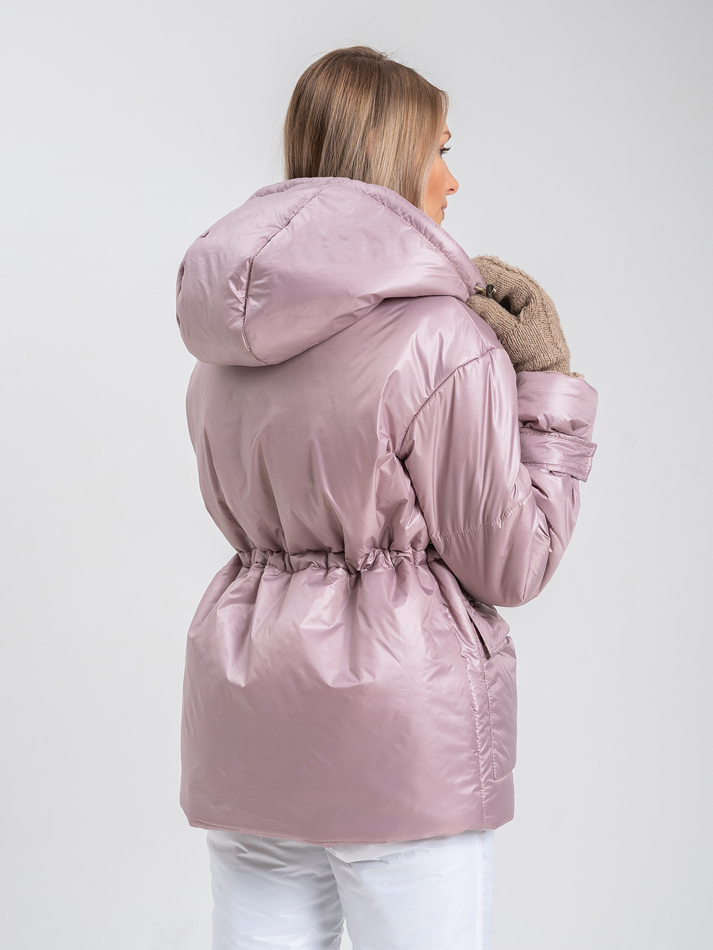 Костюм женский зимний "Fly" пудра-белый