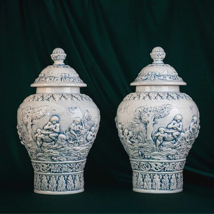 Винтаж: Парные вазы. Фарфоровая мануфактура Capodimonte