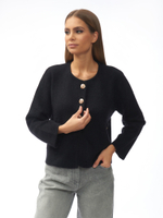 Женский трикотажный жакет в стиле Шанель с пуговицами