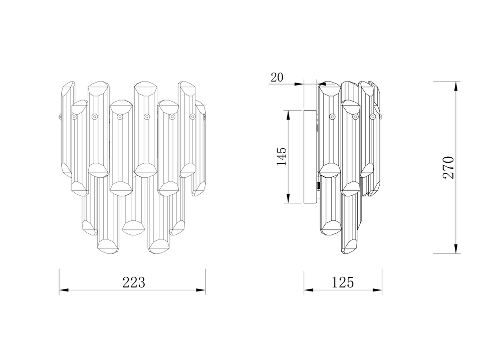 Настенный светильник (бра) Maytoni DIA200WL-02G