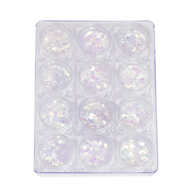 Декор для ногтей, шестигранники разных размеров, 12 шт