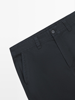 Massimo Dutti Хлопковые брюки свободного кроя, темно-синий