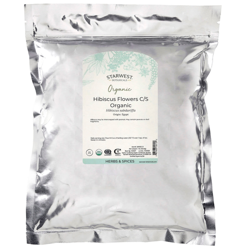 Starwest Botanicals, органические цветы гибискуса, нарезанные и просеянные, 453,6 г (1 фунт)