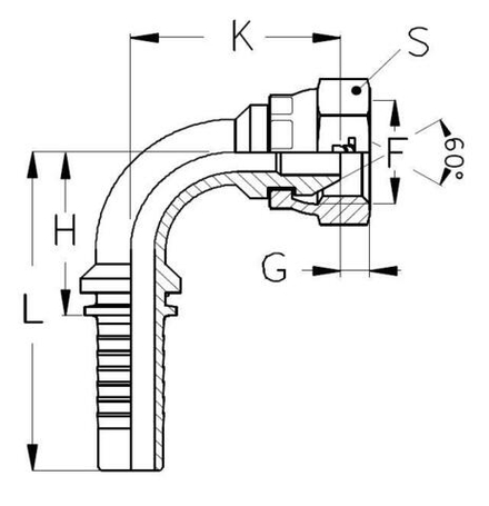 Фитинг DN 10 BSP (Г) 3/8 (90) TIEFFE