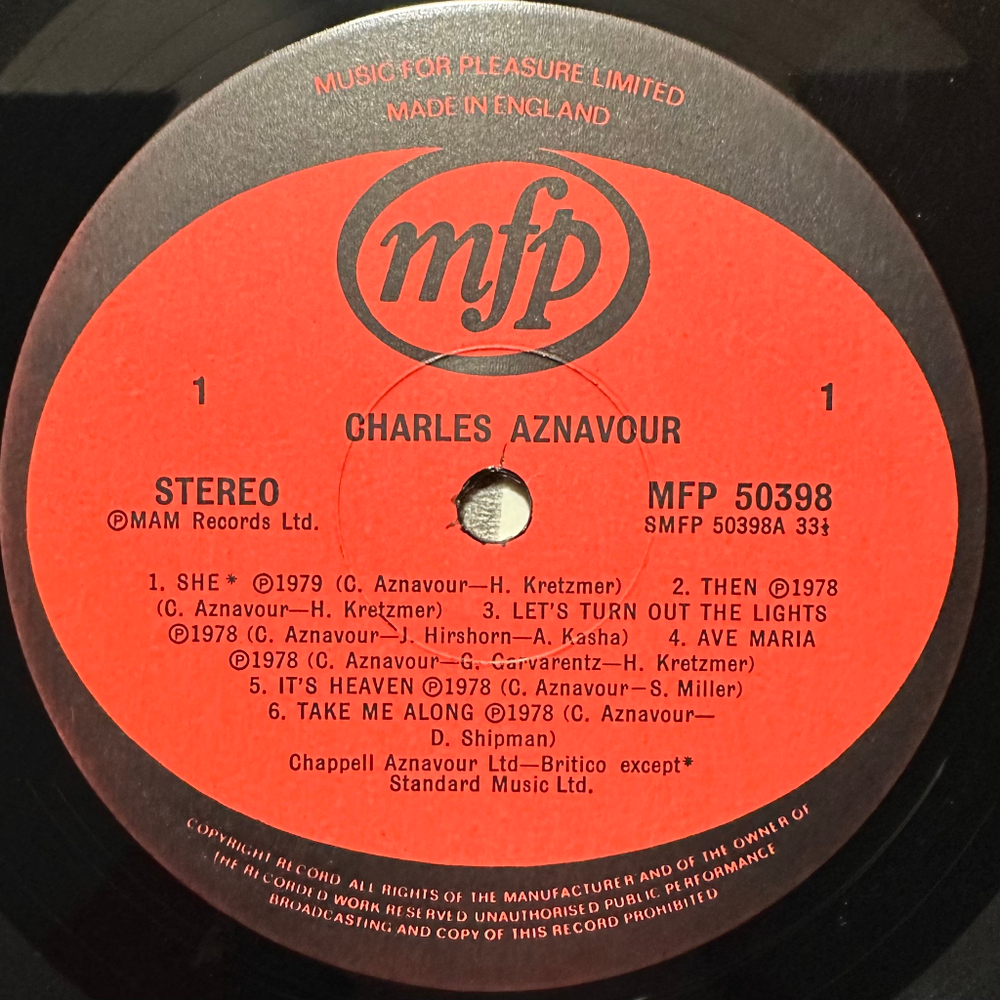 Charles Aznavour - Charles Aznavour (Англия 1979г.)