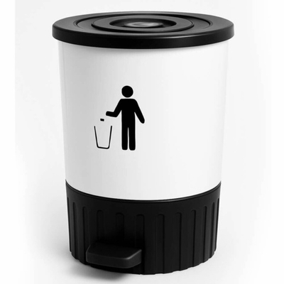 Ведро для мусора 26л с педалью, цвет белый