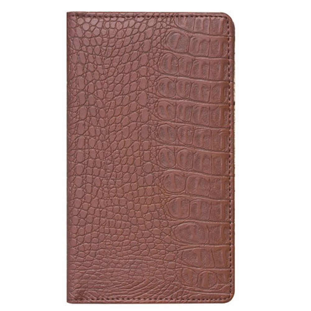 Визитница/кредитница трехрядная BRAUBERG "Cayman", на 96 карт, под кожу крокодила, коричневая, 231762