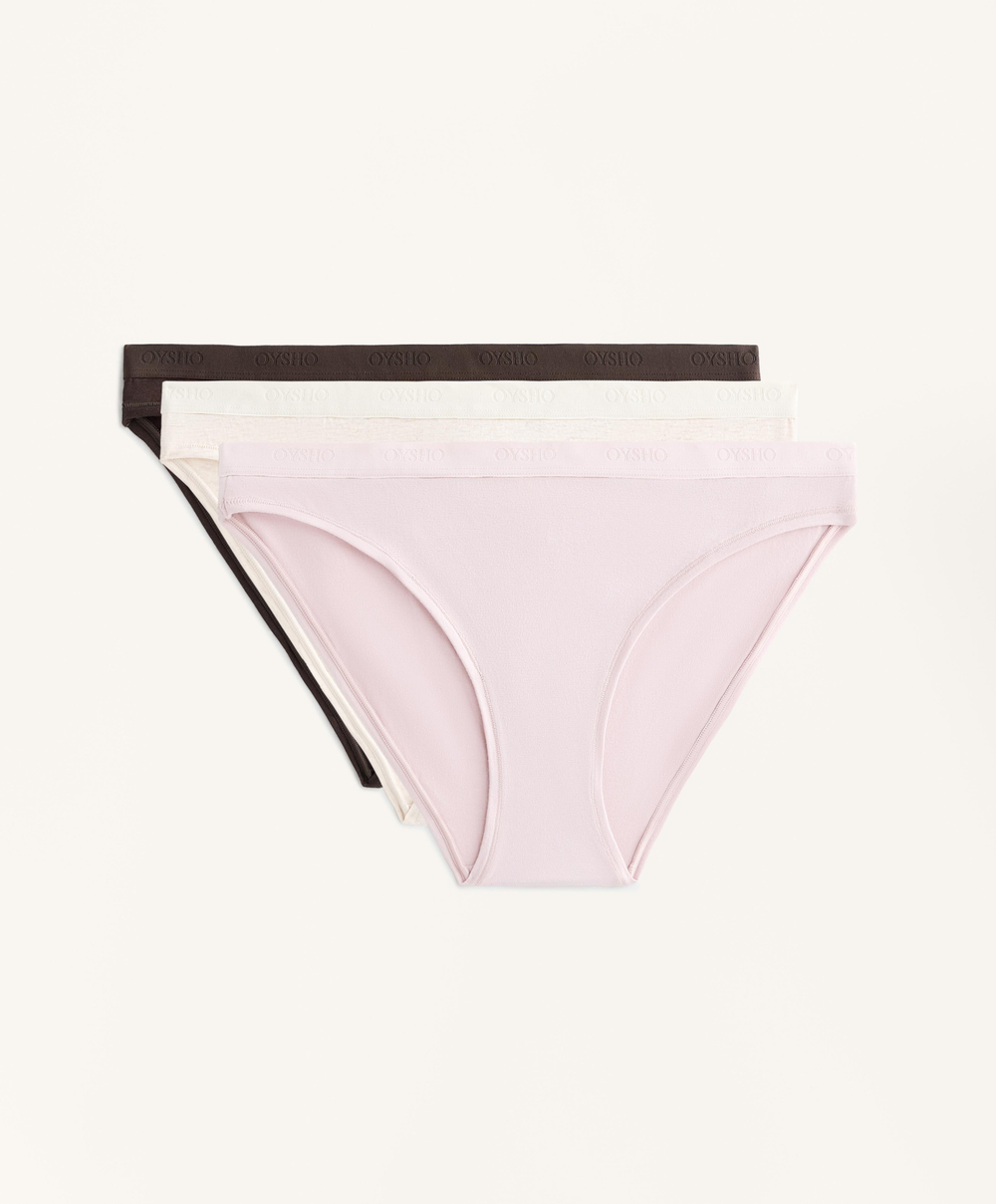 OYSHO Набор из 5 пар классических трусов из хлопковой смеси, лиловый