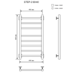 Полотенцесушитель Электрич.кабельный Ника STEP-2 80/40 RAL9016 белый матовый U, шт