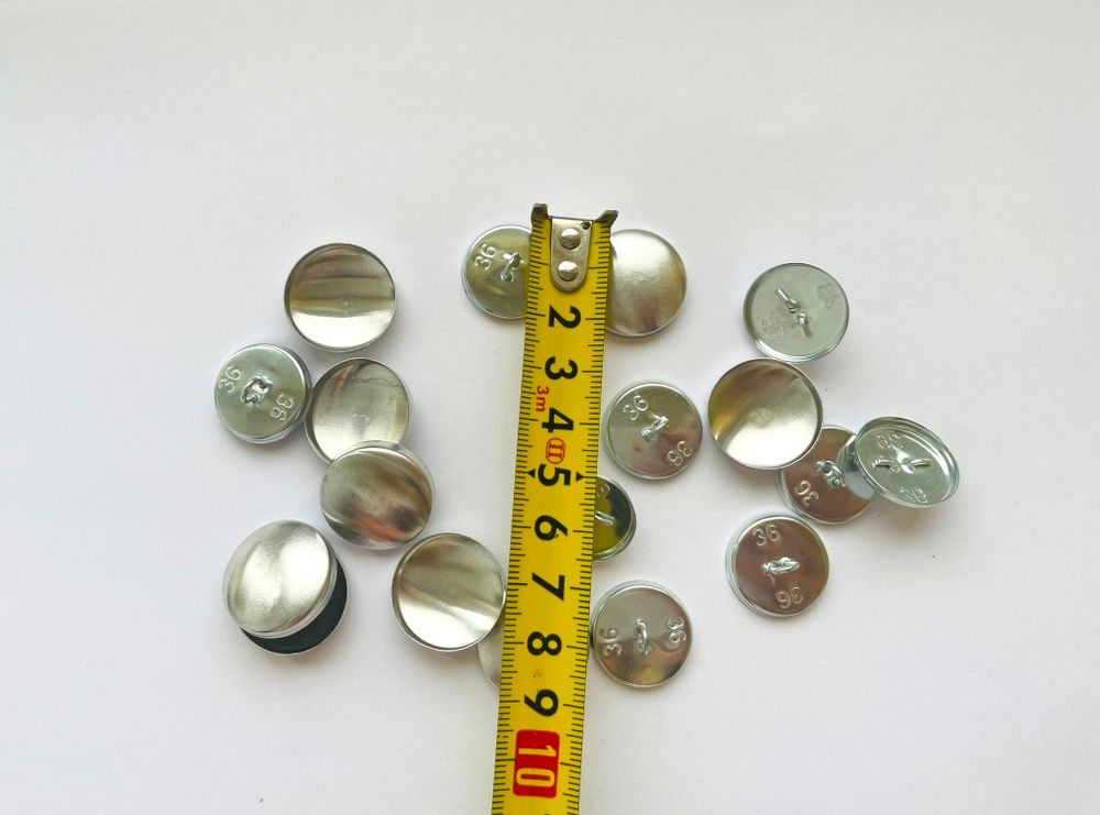 Пуговицы для обтяжки тканью № 36 металл (фасовка 10 шт)