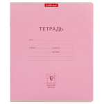 Тетрадь школьная А5 12л крупная клетка,розовая "Классика" (Полиграфика) микс цветов (комплект 3 шт)