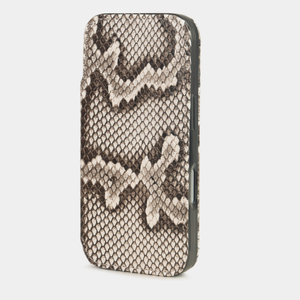 Чехол-книжка кожаная для iPhone 17 Pro Max, питон натурального цвета