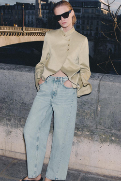 ZARA БЛЕЙЗЕР С ВОЛАНОМ — LIMITED EDITION, ZW COLLECTION, БЕЖЕВЫЙ