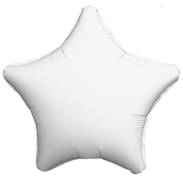 Ag Шар звезда 30" / 76 см Пастель белый White (БГ-60)