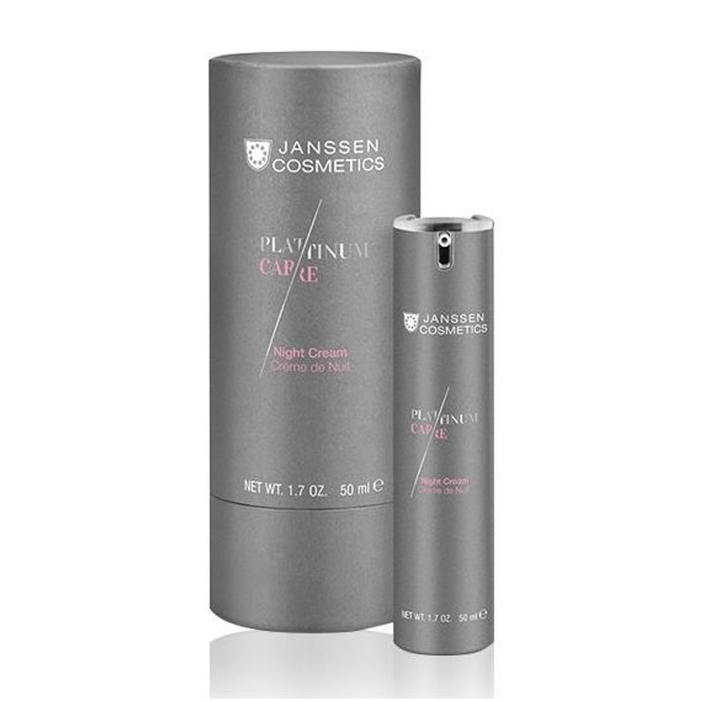Реструктурирующий ночной крем с пептидами и коллоидной платиной Night Cream, Platinum Care, Janssen Cosmetics, 50 мл