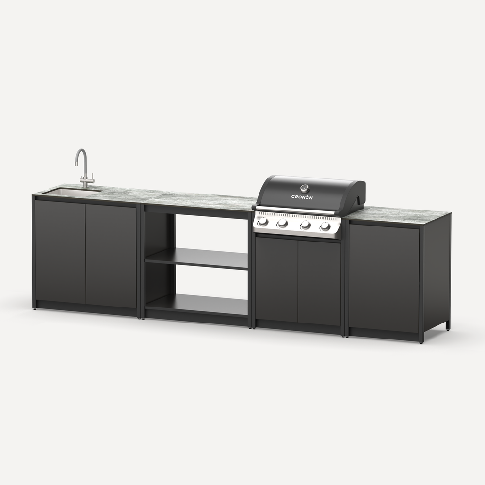 Мангальный комплекс Lounge M-114SG, 3.2 м, черный/серый каспий