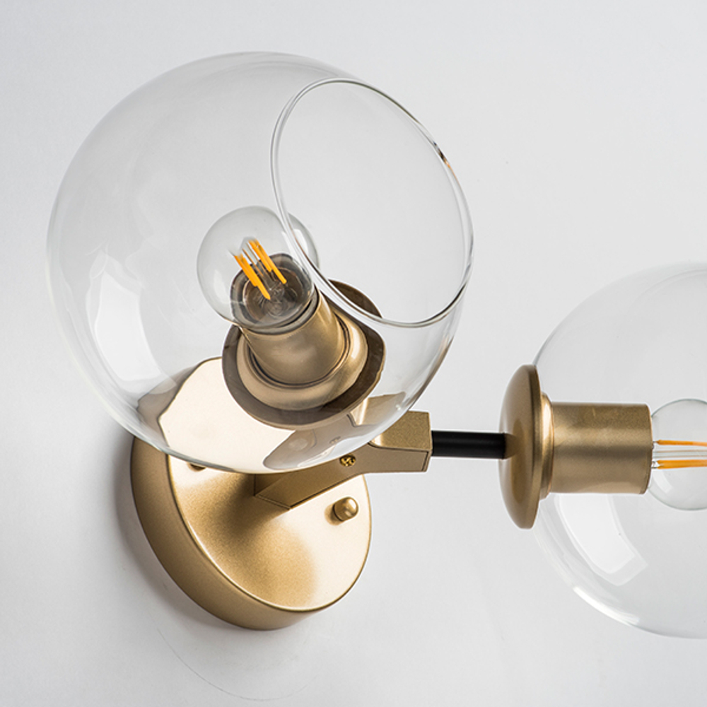 785623 Бра BETA 2x40W E27 ЗОЛОТО/ЧЕРНЫЙ