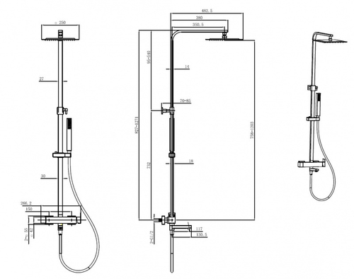 Душевая стойка Allen Brau Infinity 5.21029-31 Черный матовый