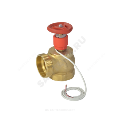 Клапан пожарный латунь угловой 90 гр КПЛМ 50-1 Ду 50 1,6 МПа муфта-цапка с датчиком положения ДППК 20.5 Апогей 110010